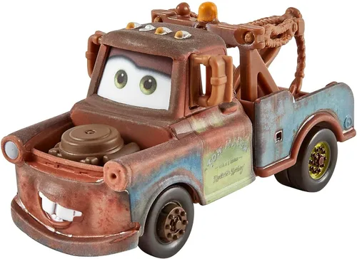 Vista 4 de Mattel Disney y Pixar Cars Toys, Radiator Springs, paquete de 3 autos y camiones de juguete fundidos a presión con Lightning McQueen, Mater y Sheriff
