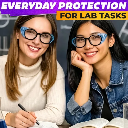 Vista 9 de BURIUS Protectores laterales de seguridad para lentes con clip – Se ajustan al 98% de las gafas Protecciones ligeras de laboratorio