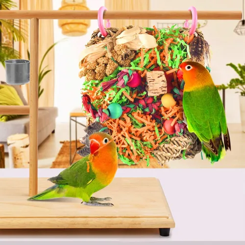 Vista 6 de KATUMO Bird Toys, Grass Mat Shredding Hanging Toy for Budgie Parakeet