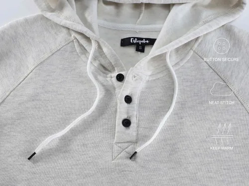 Vista 6 de Henley - Sudadera de punto con capucha para hombre