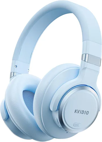 Vista 10 de KVIDIO Auriculares con cancelación activa de ruido, 70 horas de reproducción, auriculares Bluetooth inalámbricos con micrófono, modo de Negro