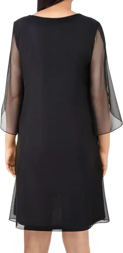 Vista 2 de SeSe Code Vestido de malla elástica con volantes y manga 34 para mujer, vestidos de invitadas de boda