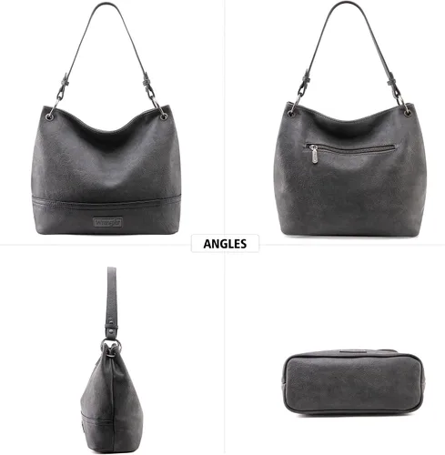 Vista 108 de Wrangler Hobo - Bolsas para mujer de cuero vegano con asa superior, bolsos de hombro y bolsos