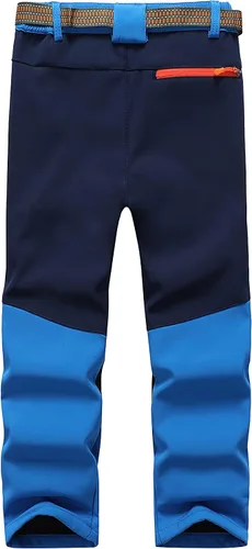 Vista 2 de Lelaki Pantalones de esquí de nieve impermeables para niños, pantalones de senderismo para exteriores, pantalones cálidos con forro polar