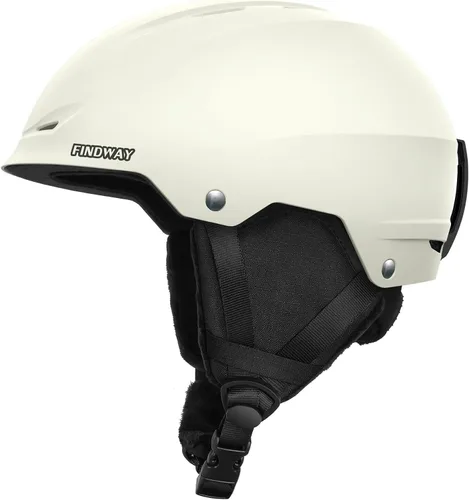 Vista 9 de Findway Casco de Esquí [Actualización] Casco de Snowboard para Adultos, [Compatible con Gafas] Carcasa de ABS Duradera, Espuma EPS Protectora y Dial