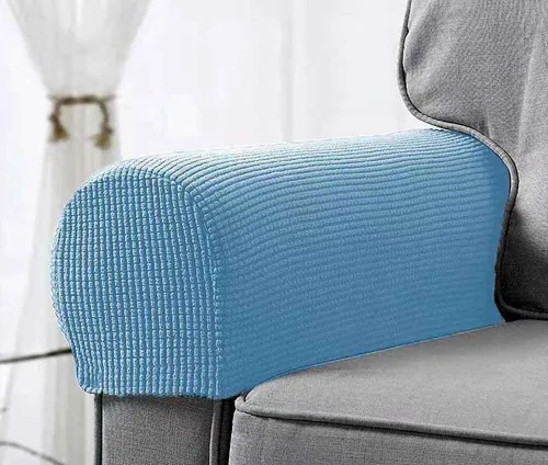 Vista 9 de Fundas elásticas para reposabrazos para sillas y sofás, fundas para reposabrazos de sofá de elastano jacquard, protector de muebles antideslizante