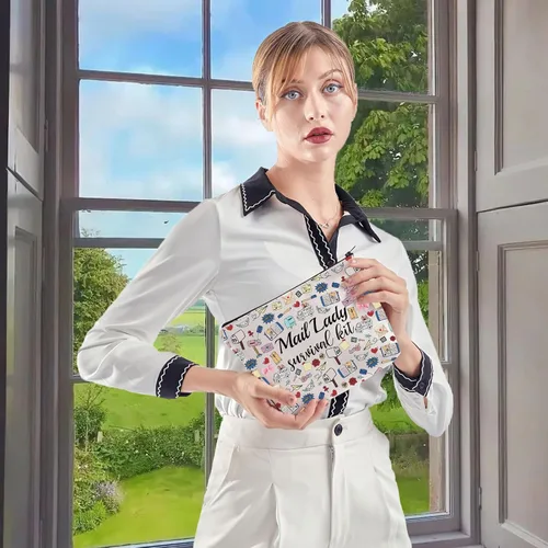 Vista 6 de WCGXKO Mail Lady Regalo de agradecimiento Regalo de Mailwoman Regalo It's Me Hi I'm The Mail Lady Bolsa de maquillaje Bolsa de maquillaje, CORREO