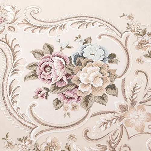 Vista 5 de Mantel de noche de estilo europeo, de jacquard, para tocadores y mesas auxiliares (color beige, borla)
