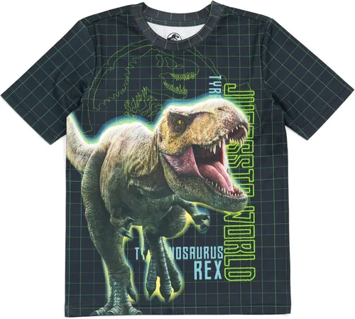 Vista 4 de Jurassic World Jurassic Park T-Rex - Conjunto de camiseta y pantalones cortos para niños pequeños a niños grandes