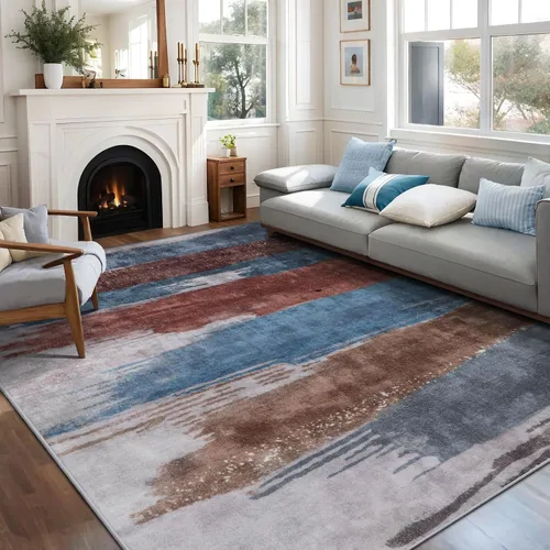 Vista 67 de Ciicool Alfombra moderna abstracta de 2 x 3 pulgadas, lavable, pequeña, antideslizante, de pelo bajo, alfombra de entrada plegable para cocina