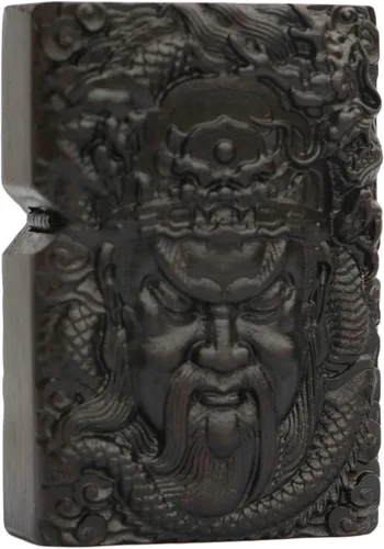 Vista 6 de Carcasa exterior de encendedor tallado en madera negra de ébano natural para kit de inserción Zippo (1000 brazos Avalokiteshvara de la diosa 3#)