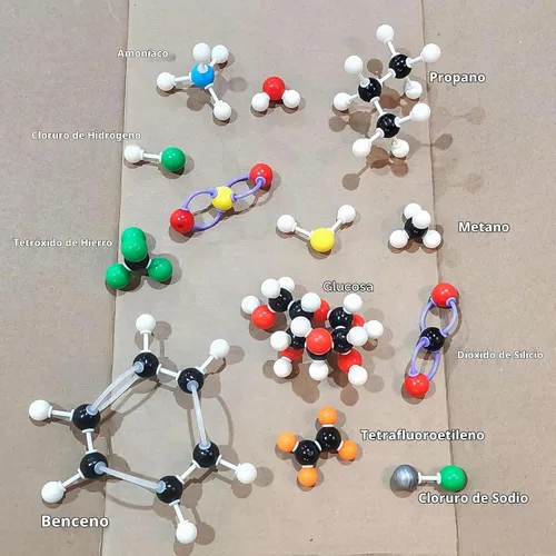 Vista 7 de Kit de modelo de química de 135 piezas, kits de modelo molecular portátil