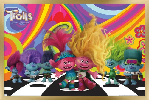 Vista 15 de Trends International Trolls Band Together (2023) - Universe Wall Poster, 22.4L x 14.7W, Barnwood Framed Version