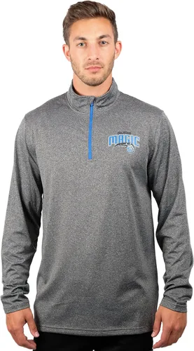 Vista 52 de Ultra Game Camiseta oficial de la NBA de manga larga con cremallera corta para hombre Gris Caliente Carbón