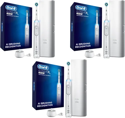 Vista 8 de Oral-B Genius X Limited, cepillo de dientes eléctrico recargable con inteligencia artificial, 1 cabezal de cepillo de repuesto, 1 estuche de viaje