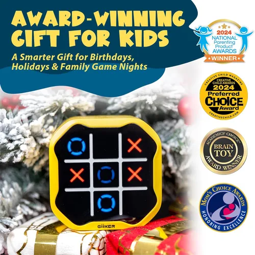 Vista 7 de GiiKER Juego Tic Tac Toe Bolt, Juegos de Mano Originales 3 en 1, Juegos de Viaje Portátiles para Viajes en Coche, Idea de Regalo de Juguetes