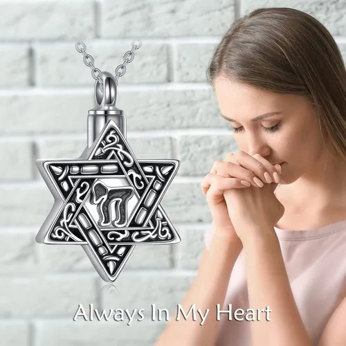 Vista 36 de YFN Collar de estrella de David de plata de ley, concha de abulón, árbol de la vida, joyería judía, regalos para mujeres y hombres