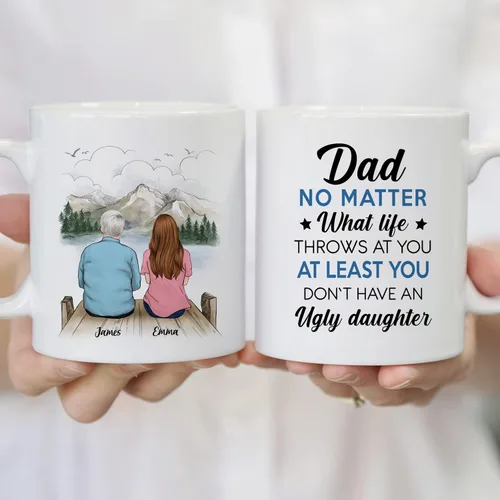 Vista 4 de Gossby Taza personalizada para padre - Regalos para padre, regalos para padre, mejores tazas de café para padre, taza personalizada para papá. Padre