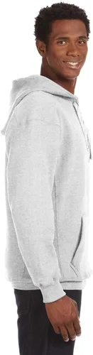 Vista 2 de J. America NCAA Sudadera deportiva con cordones y capucha para hombre Ceniza jaspeado