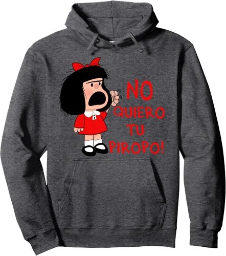 Vista 5 de Sudadera con capucha No quiero tu Piropo, Negro