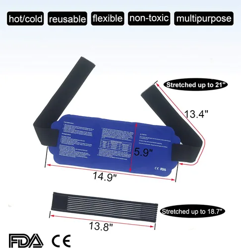 Vista 2 de Koo-Care Paquete grande de terapia de gel frío y caliente, envuelve alrededor de hombros, cintura y espalda baja, vientre, muslo, rodilla
