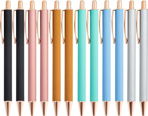 Vista 10 de Oddmoal Fun Sparkle - Bolígrafo para mujer, bonitos bolígrafos de metal brillante, bolígrafo multicolor retráctil para diario y escuela, tinta