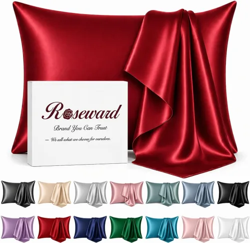 Vista 9 de Funda de almohada de seda real para cabello y piel, fabricada en Estados Unidos, 22 fundas de almohada de seda Momme Mulberry anti acné, lavable a