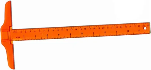 Vista 5 de Regla de doble cara de la forma de t de la escala 11.8 in herramienta de medición plástica regla de dibujo de la precisión para los ingenieros