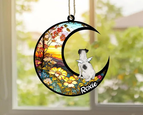 Vista 527 de LOVELYPOD Adorno de Navidad personalizado para perro Basset Hound (marrón) Basset Hound (marrón) adorno para atrapasoles de perro, razas de perros
