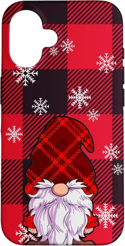 Vista 32 de Christmas Phone Case Red Buffalo Plaid Gnomes Snowflake Case for iPhone 17