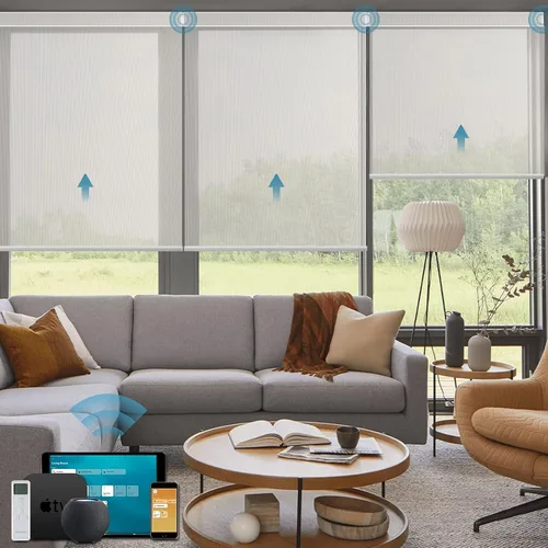 Vista 38 de Cortinas enrollables inteligentes de filtrado de luz motorizadas compatibles con HomeKit, persianas inteligentes para ventanas con 1% de apertura