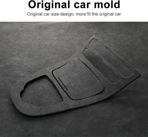 Vista 4 de Cubierta de panel de consola central para Mercedes-Benz Clase E W213 2016 2017 2018 de gamuza para consola de almacenamiento, accesorios adhesivos
