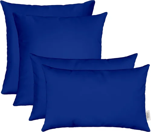 Vista 50 de RSH DECOR: Sunbrella Juego de 4 almohadas lumbares y cuadradas 20 x 12 pulgadas y 17 x 17 pulgadas Tela resistente al agua y a la decoloración