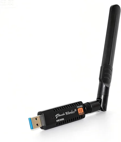 Vista 6 de Panda Wireless® PAU0F AXE3000 Tri Band (2.4/5 / 6 GHz) WiFi 6E USB 3.0 Adaptador - Windows 10/11, Zorin, MX Linux, EndeavourOS, Mint, Ubuntu