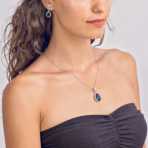 Vista 2 de Crystalline Azuria Jewelry Sets for Women Wedding Jewelry Sets Bridal Jewelry Set with Necklace and Earring for Bride Cubic Zirconia Bridesmaid
