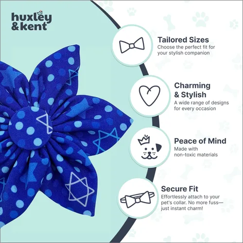 Vista 4 de Huxley & Kent Lazo de molinete para mascotas para perros y gatos – Accesorio de collar de gancho y bucle ajustable para vacaciones – Lindo y cómodo