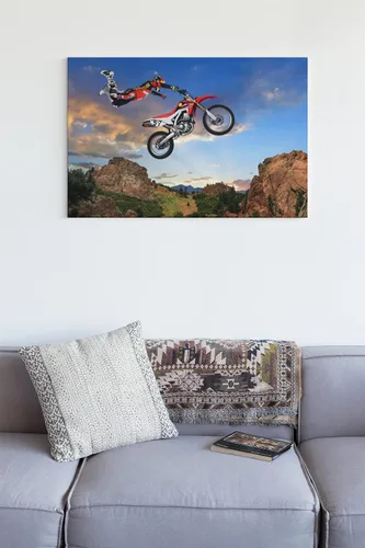 Vista 5 de Póster de motocross Rider Freestyle Stunt - Decoración moderna para habitación, dormitorio, cueva de hombre, sala de juegos, motocross bike póster