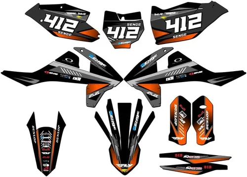 Vista 5 de Kit de base gráfica SXF Surge Black Senge 2016-2018 compatible con KTM