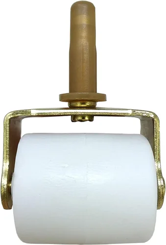 Vista 4 de Shepherd Hardware 9535 Rodillos de cama blancos de 2-1/8 pulgadas con vástago y zócalo, paquete de 2