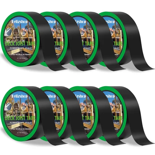 Vista 12 de Cinta de vigueta de cubierta de 2 x 50 pies, cinta adhesiva de butilo para cubierta, impermeable y resistente a la intemperie, cinta intermitente