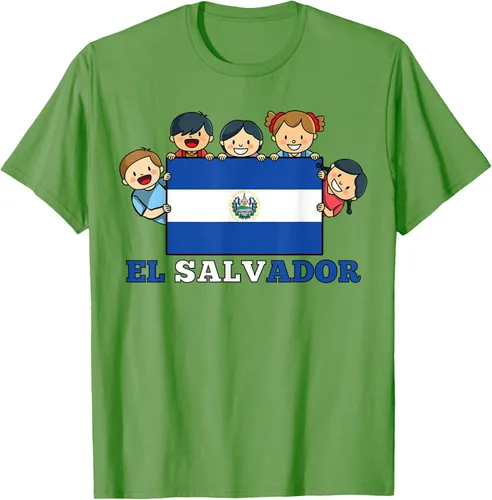 Vista 19 de Camiseta salvadoreña del Mes de la Herencia Hispana con la bandera de El Salvador para niños, Negro