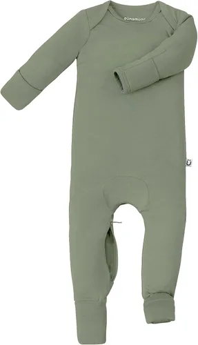 Vista 69 de GUNAMUNA Pijama unisex convertible ultrasuave para bebé, mameluco con cremallera para pañales, recién nacido a 24 meses