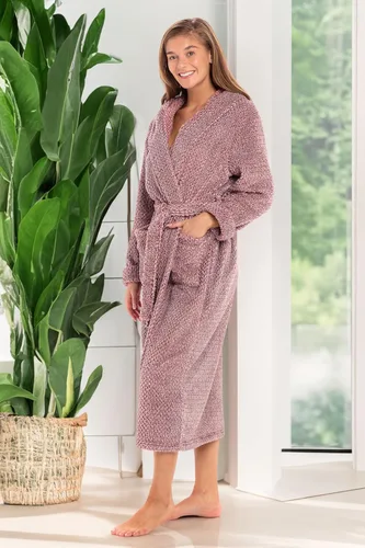 Vista 3 de Alexander Del Rossa Bata mullida y esponjosa para mujer, batas largas con capucha para mujer, talla grande