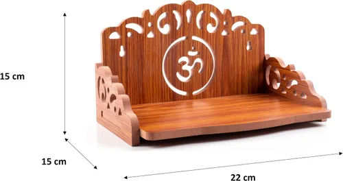 Vista 3 de Mesa colgante de madera para colgar en la pared, estante para almacenamiento y decoración de ídolos para oficina en casa y regalos