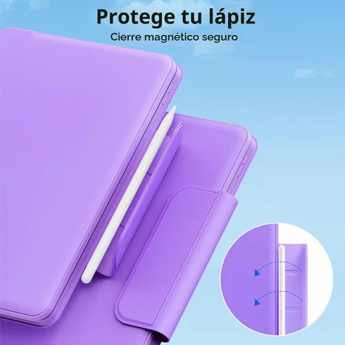 Vista 7 de ALIWLHOF Funda con teclado magnético mágico para iPad de 9ª generación con teclado para iPad 10.2 de 9ª/8ª/7ª generación y Air 3, Pro 10.5, trackpad