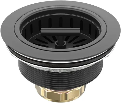 Vista 9 de KONE Colador de Drenaje de Fregadero de Cobre de 3.5 Pulgadas Juego de Drenaje de Fregadero de Cocina de Acero Inoxidable Tapón de Fregadero Colador
