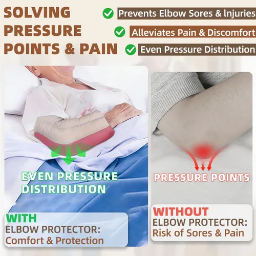 Vista 3 de EZ Assistive Coderas para pacientes postrados en cama y cuidado de ancianos, protectores de codo suaves para prevenir úlceras por presión