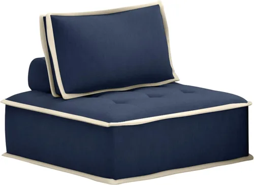 Vista 9 de Sunset Trading Pixie - Sofá modular de 4 piezas Salidas de consola con altavoz Bluetooth, almacenamiento USB, portavasos de tela azul