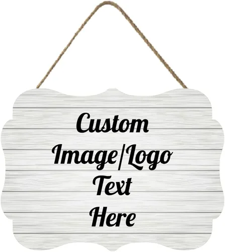 Vista 20 de Letrero de bienvenida de madera personalizado para puerta delantera, letrero personalizado para el hogar, decoración de puerta con imagen/texto COL-7