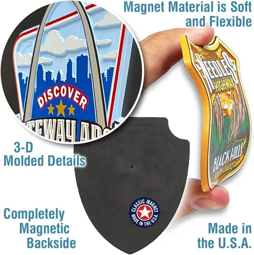Vista 3 de Imán Hoover Dam de Classic Magnets, 2.9 x 3.1 pulgadas, recuerdos coleccionables de goma 3D estilo vintage y regalos fabricados en los Estados Unidos